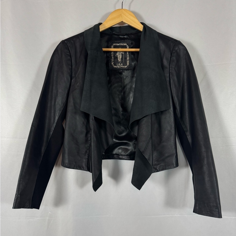 My Tribe Jacket Genuine Leather Black Biker Punk Rock Grunge Indie Sleaze Small